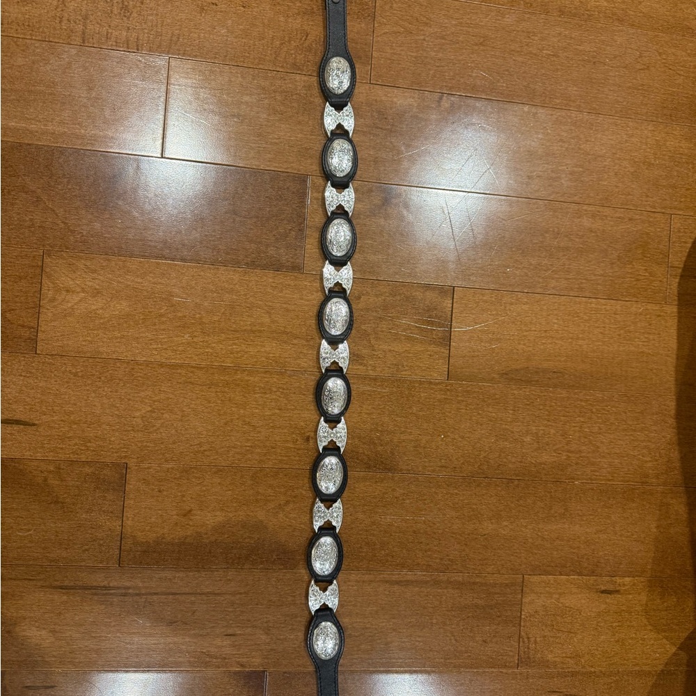 Tony Lama Black Leather Conch Belt 1996 (Small)